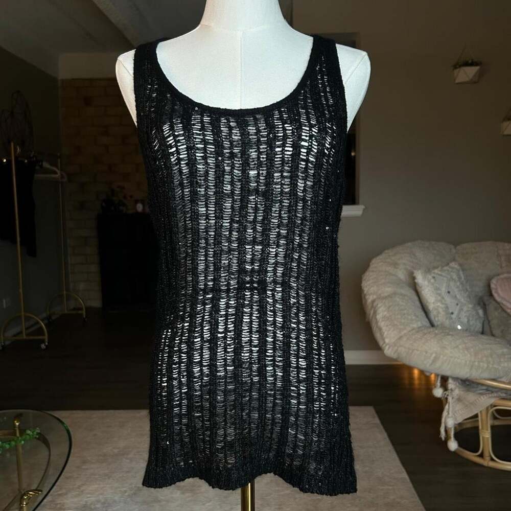 Y2k sisters black knit tank